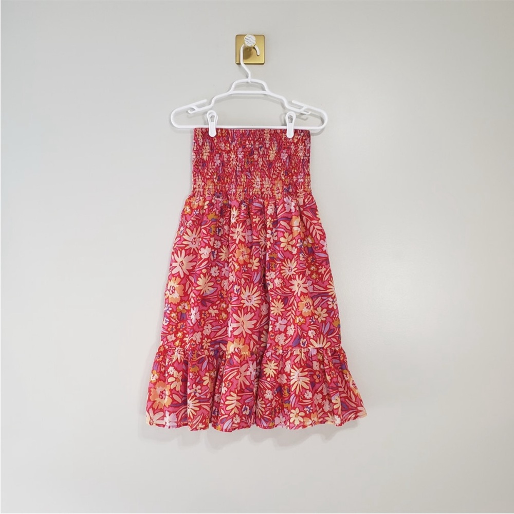 Lulus Floral Skirt Women Medium 100% Cotton Red Multicolor Boho Festival Hippie